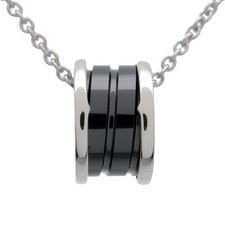 BVLGARI B-Zero1 Save the Children Necklace SV925 Black Ceramic Auth Used F/S