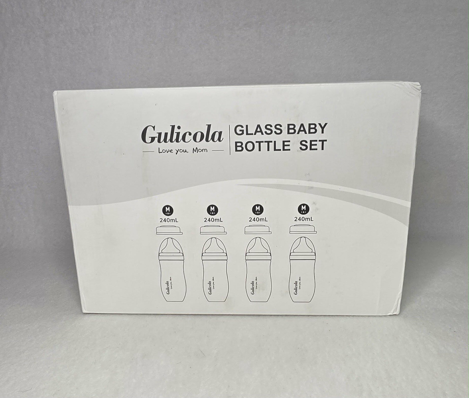 Pack Of 4 Gulicola Love You, Mom Natural Glass Baby Bottle 2