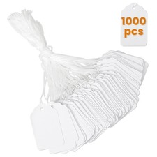 1000 White Price Tags with String 1.75x1.1 Inches Retail Labels Hair Jewelry