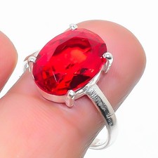 Red Garnet Gemstone 925 Sterling Silver Jewelry All Size Ring For Gift