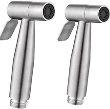 2 Pieces Bidet Toilet Sprayer Head Stainless Steel Handheld Sprayer for Cloth Di
