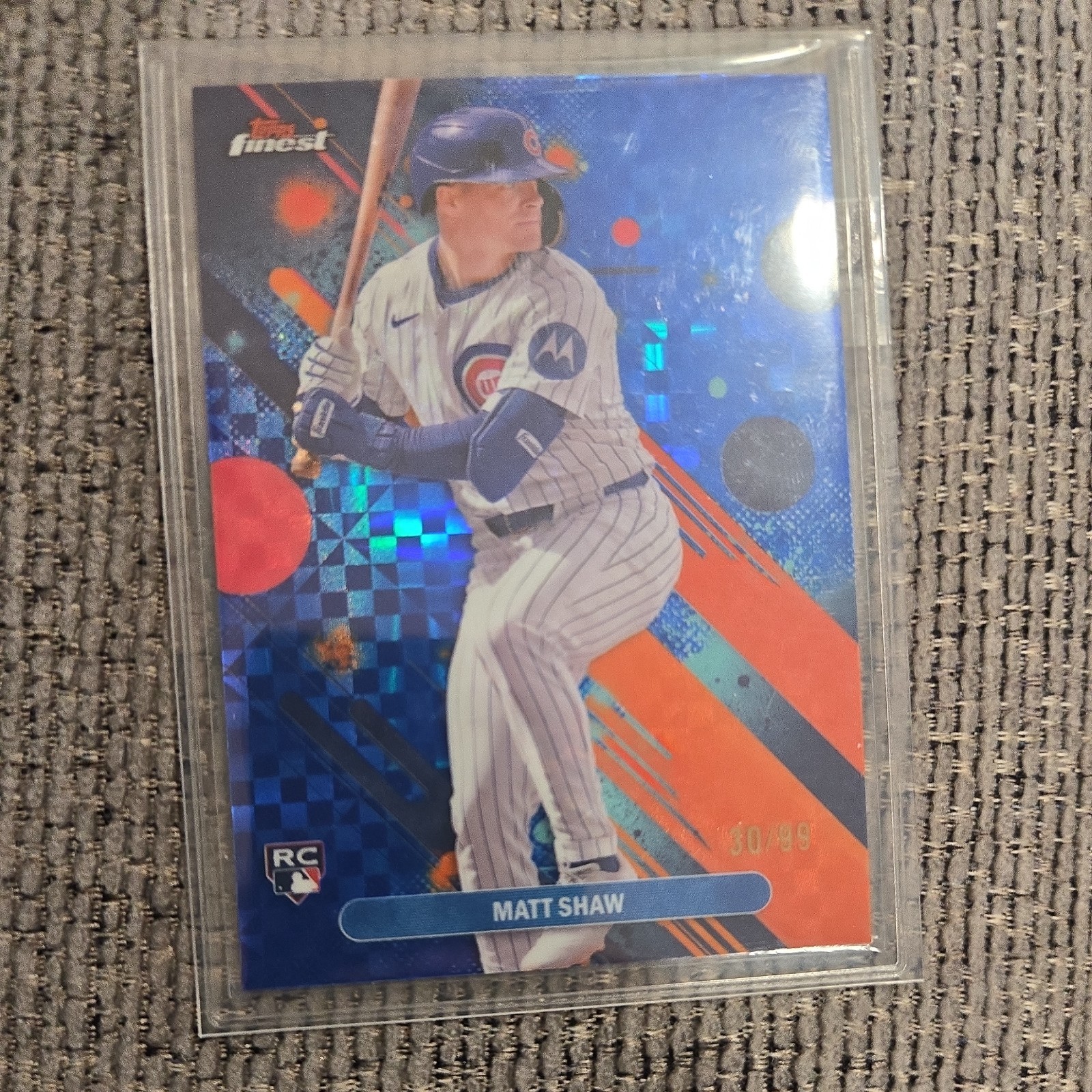 2025 Topps Finest - Common Matt Shaw #85 Blue Checkerboard Refractor /99 (RC)