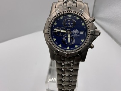 SUG 1883 FULL TITANIUM CHRONOGRAPH BLUE DIAL 40MM QUARTZ WATCH S.U.G.