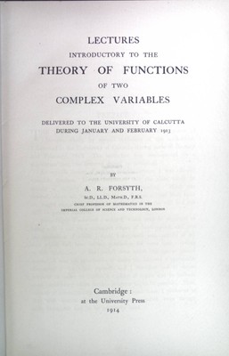Lectures introductory to the theory of functions of two complex variables. Forsy