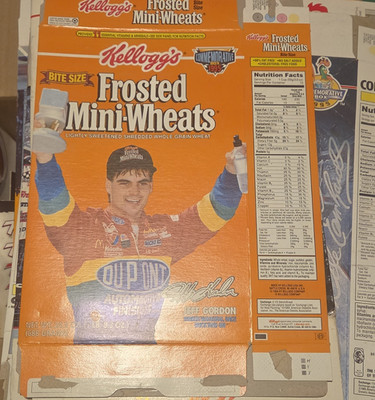 Kellogg Frosted Mini-Wheats Bite Size Cereal Box Panel 1995 Jeff Gordon DuPont
