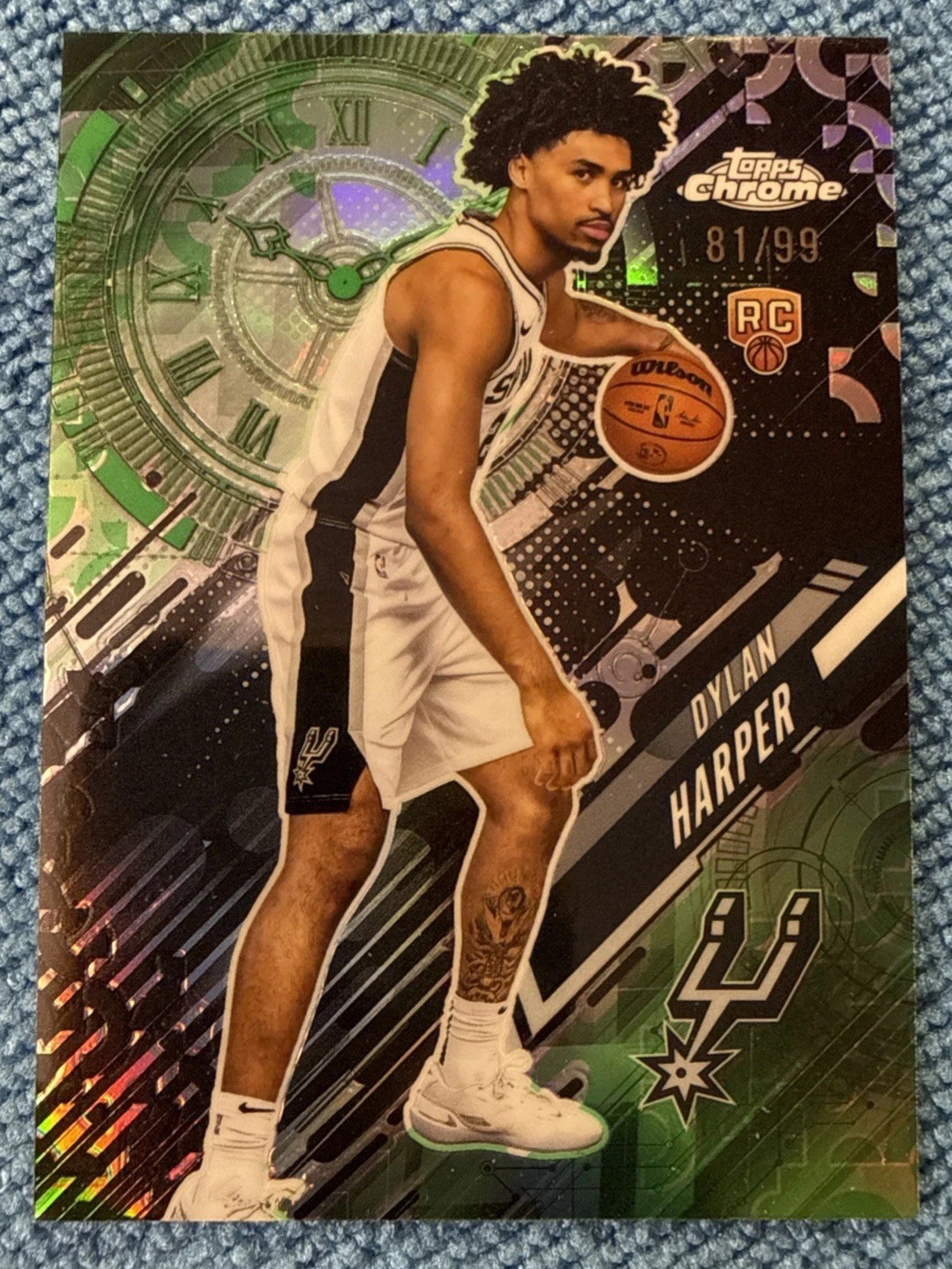 2025 Topps Chrome Go Time Dylan Harper /99 Refractors Green Rookie