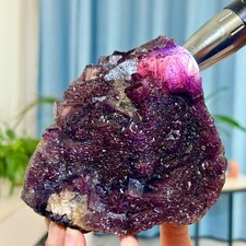 3.11LB Rare transparent purple cubic fluorite mineral crystal sample/China
