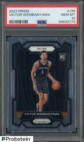 2023 Panini Prizm #136 Victor Wembanyama Spurs RC Rookie PSA 10 GEM MINT