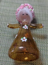 Vintage De Carlini Flower Girl with Hat Christmas Ornament