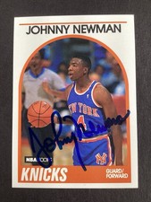 Johnny Newman Signed 1989 NBA Hoops #58 Basketball NBA NY Knicks Auto TPG #3