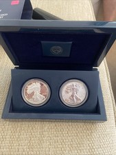 2012-S American Eagle San Francisco Two-Coin Silver Set w/ Box, CoA, and Case