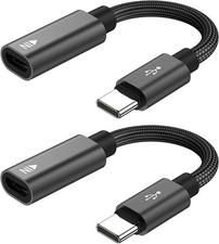 Micro USB to C Adapter, 2-Pack Female Type C Male Black