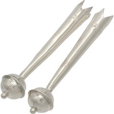 SS Large Stamped Pair Bolo Tie Tips w/12mm Stamped Bead 9 Fits 8 Ply Cord