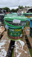 Image of Ronseal One Coat Fence Life Garden Shed & Fence Paint 5L- MEDIUM OAK DAMAGED TUB