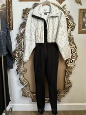 Vintage NILS Black White Abstract Snowsuit XS