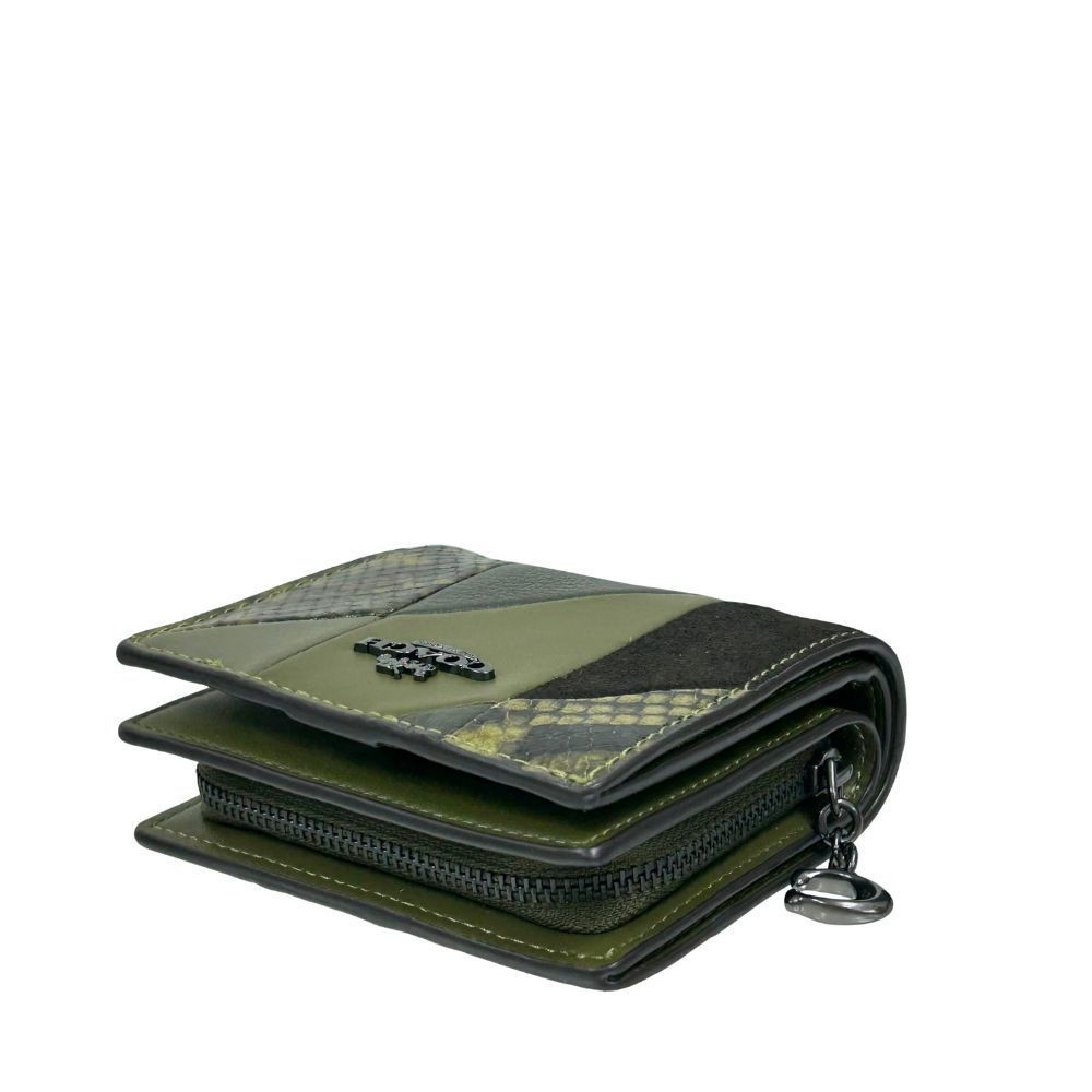 COACH Patchwork Snap Wallet Olive Multi Leather E… - image 3