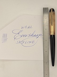 Wahl Eversharp Skyline Black Fountain Pen 14k Gold Nib Restored