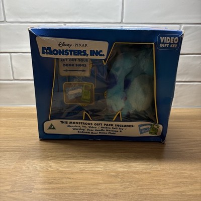 Disney Pixar Monsters Inc Gift Pack Hasbro 2001 Collectible VHS & Plushie Set