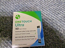 One Touch Ultra Diabetic Blood Glucose Test Strips 50 Count Exp. 09/30/2026