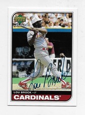 1998 Upper Deck Retro #LB Lou Brock Sign of the Times Autograph HOF Cardinals