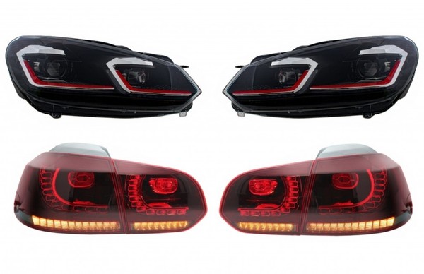 Led Scheinwerfer FüR Vw Golf 6 Vi 08-13 Licht Facelift G7.5 Gti Look Dynamischer-image