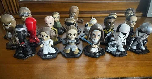 Funko Mystery Minis Star Wars Lot of 20 W/ Stand Rey Ren Obi Leia Trooper Rare