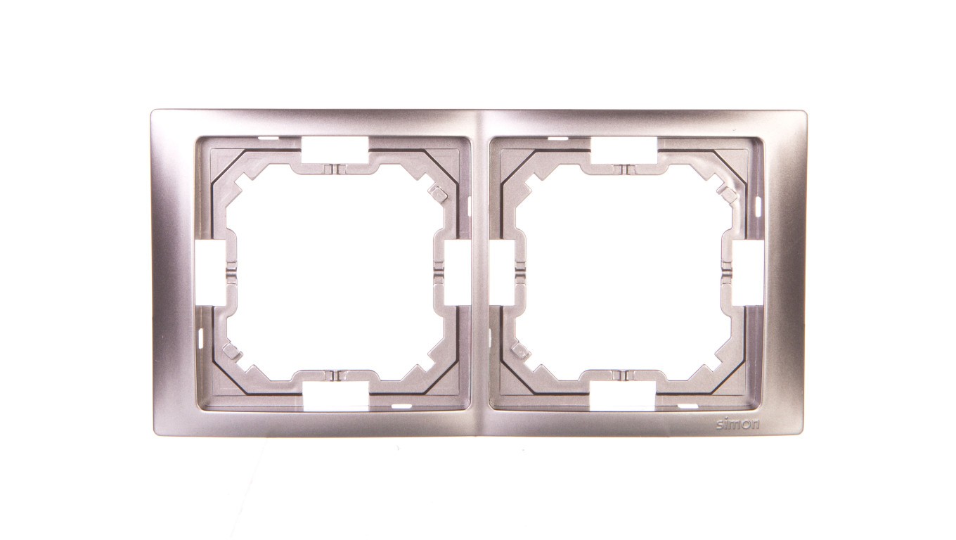 Simon Basic Neos Double Frame Stainless Steel Inox BMRC2/21