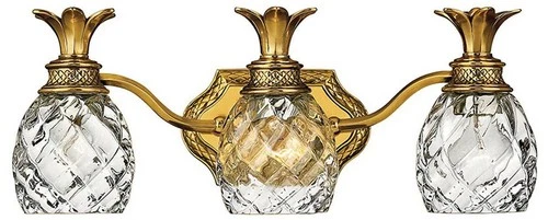 Hinkley Bath Plantation Medium Three Light Vanity 21" Burnished Brass - Picture 2 of 9