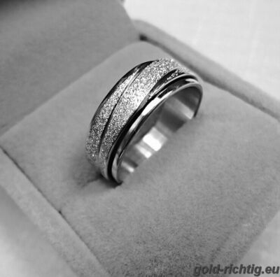 Drehring Damen Spinnerring Spinner Glitzer Ring Silber Damenring Schmuck Blink