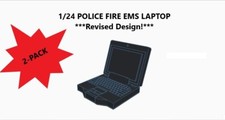 1/24 SCALE 2 PACK POLICE LAPTOP DIORAMA CUSTOM BUILD LED COMPUTER 017