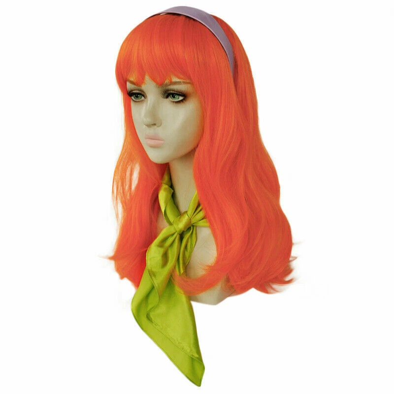 Digfar Girls Velma Costume Daphn Cosplay Scoob Halloween Dress Up Wig Accessories Set (Kid-110, Orange) : Clothing, Shoes & Jewelry