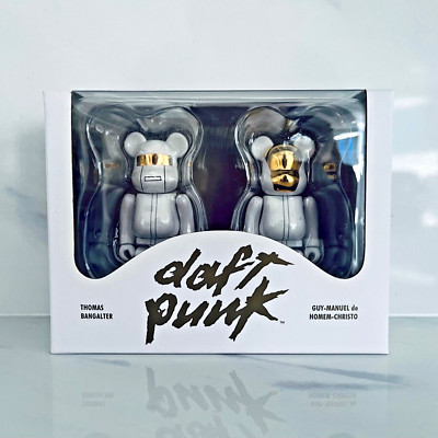 Brand New MEDICOM BEARBRICK DAFT PUNK 100% Set of 2 White Suit