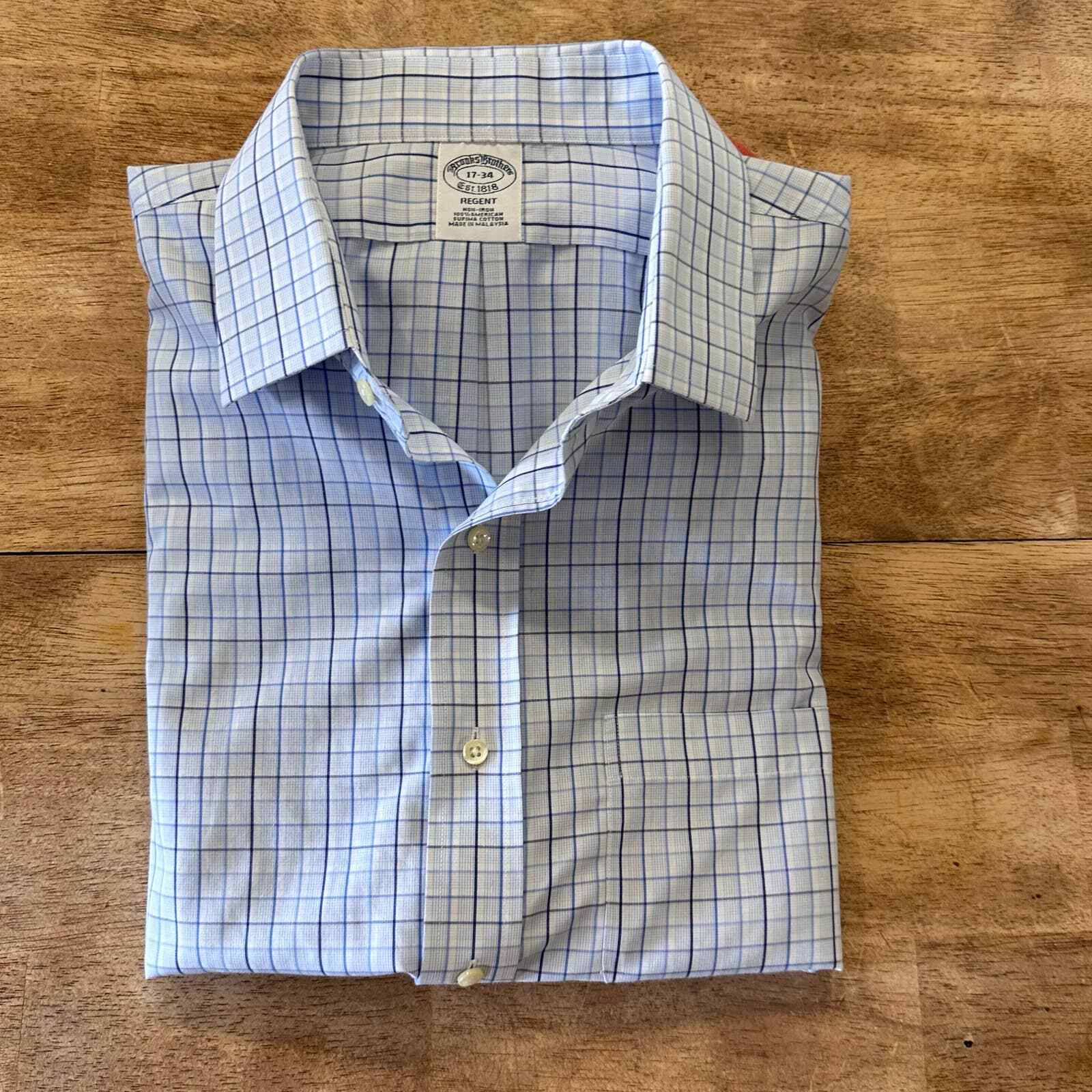 Brooks Brothers Regent Dress Shirt Button Up Size 17… Gem