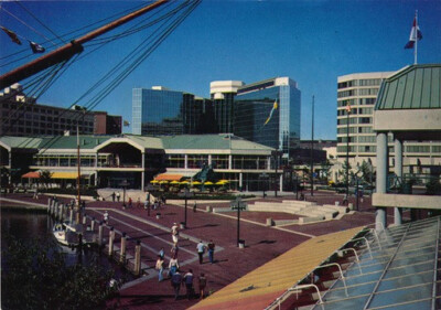 Harborplace and Hyatt Regency Hotel-Baltimore, MD vintage continental unposted