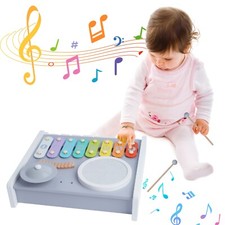 Kinder Trommel Set Baby Musik Kinderspielzeug Holz Xylophon Klavier Schlagzeug