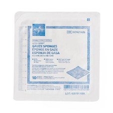 Woven Sterile Gauze Sponges, 4" x 4", 12-Ply, 10/Box