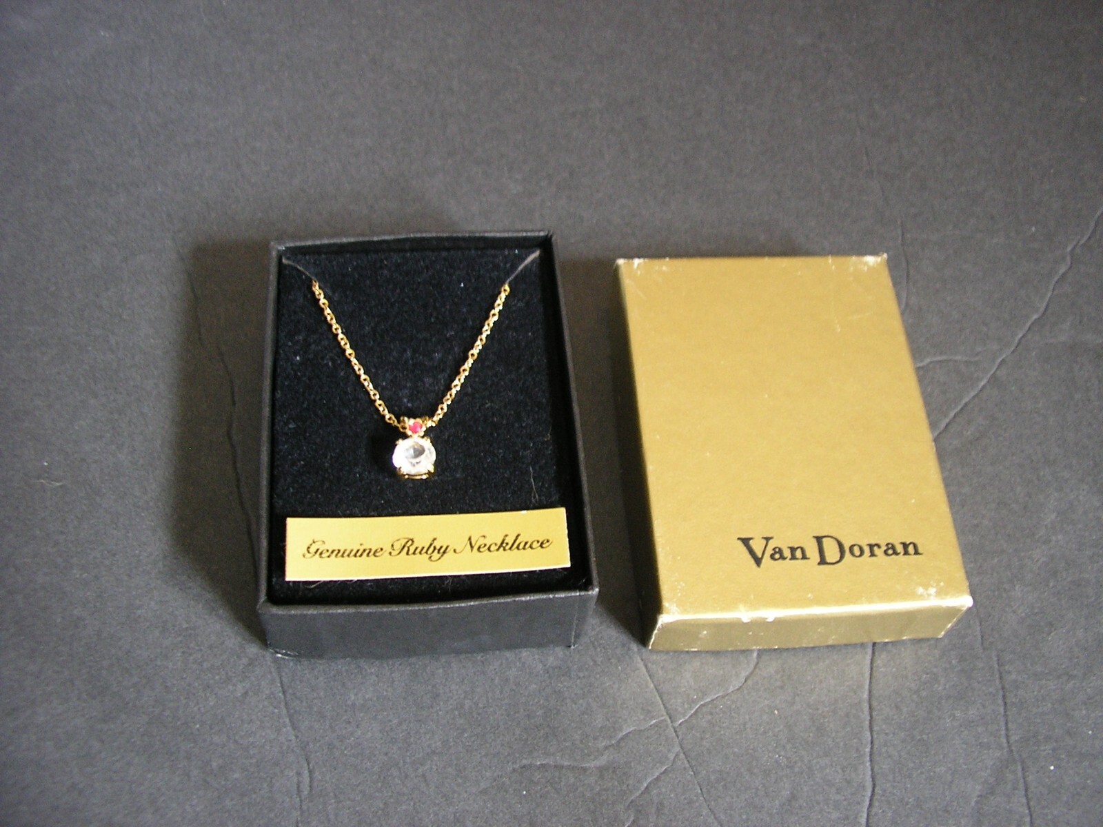 Van Doran Genuine Ruby Necklace, double stone pen… - image 1