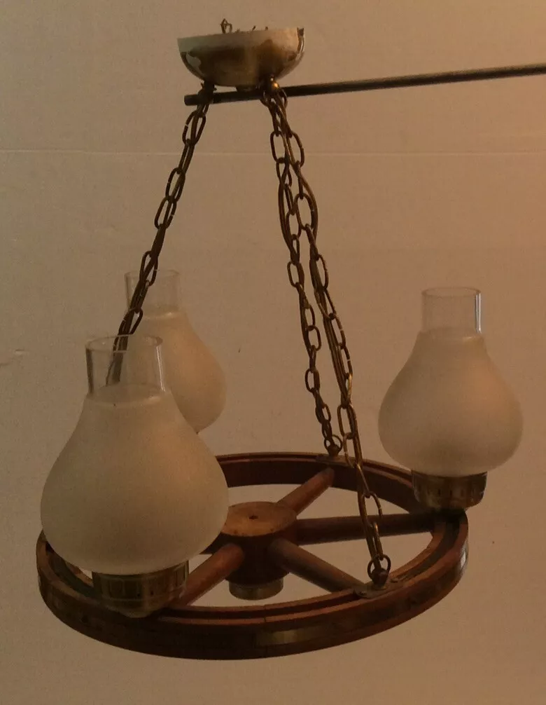 Wood cheap brass chandelier