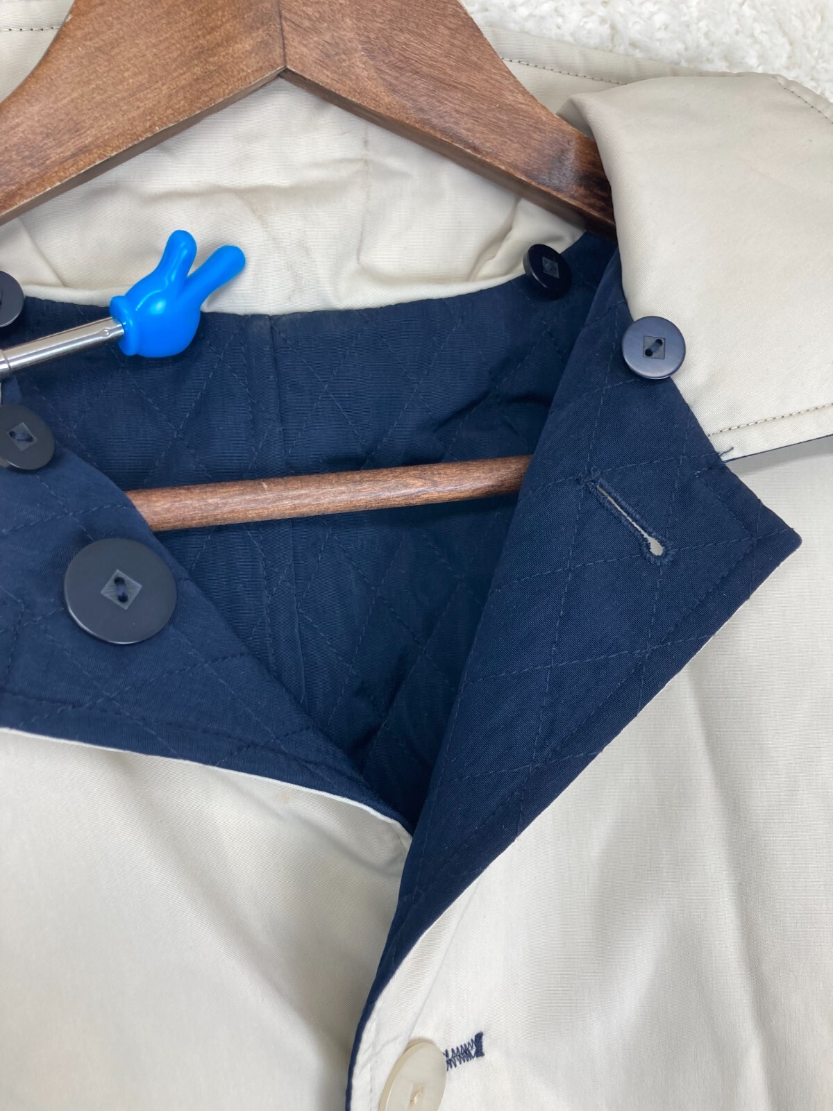 Utex Design Navy/White Solid Reversible Quilted B… - image 13