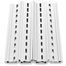 Din Rail Mount 10 Pack 8x1.38x0.3 Inch Silver High Slotted Metal Rail