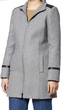 Naf Naf Womens Asophie Wool Blend Jacket Grey Size 8 Brand New