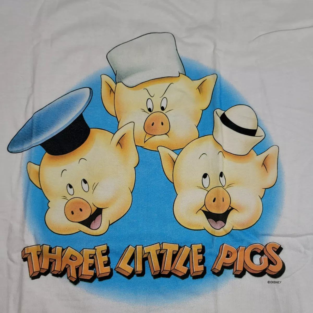 Vintage 1994 Walt Disney Three Little Pigs T Shirt 90s Single Stitch Event T XL