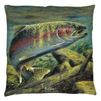 Wild Wings Rainbow Trout Decorative Throw Pillow Bedroom Couch 2 Sided Wild Wings Rainbow Trout Decorative Throw Pillow Bedroom Couch 2 Sided