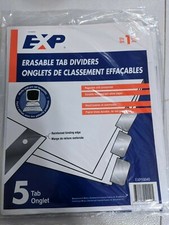 ERASABLE TAB DIVIDERS 5-Tab 3 RING BINDERS HEAVYWEIGHT WHITE 3 SETS 