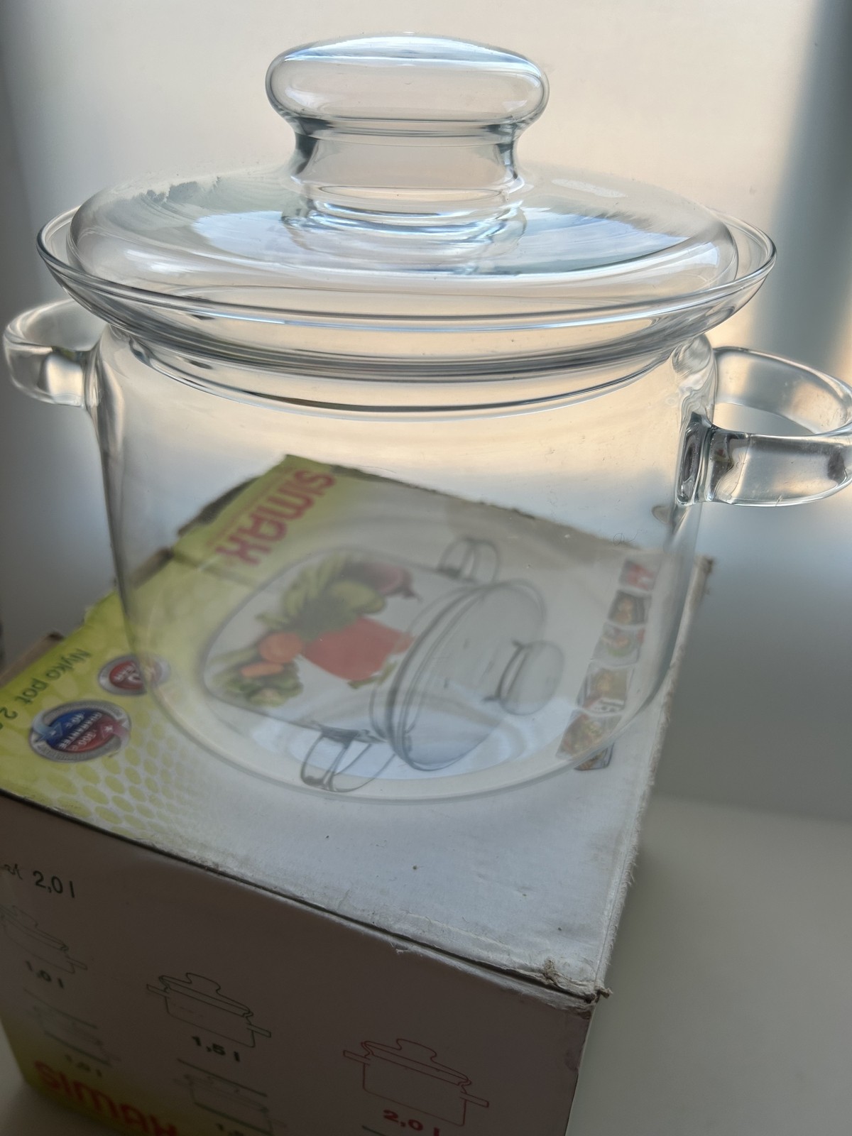 4in1 Auflaufform Glas Kochtopf EHerd Koch Suppentopf Auf Backen Geschirr Camping