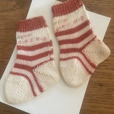 Vintage Christmas Pair Baby Doll Socks