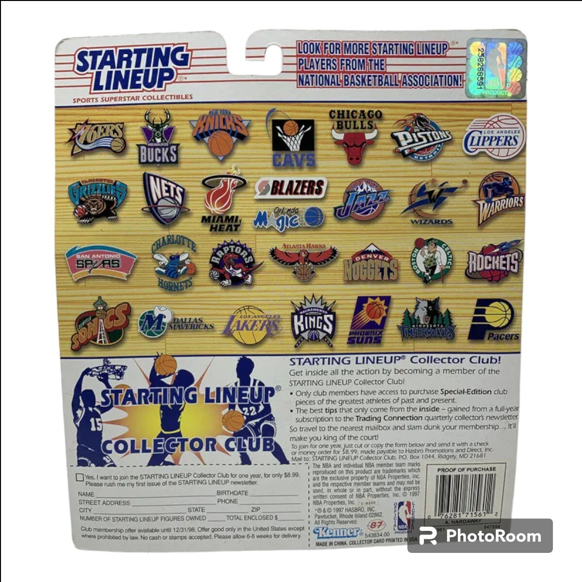 Starting Lineup 1996 Anfernee Hardaway Magic NBA Figure Card