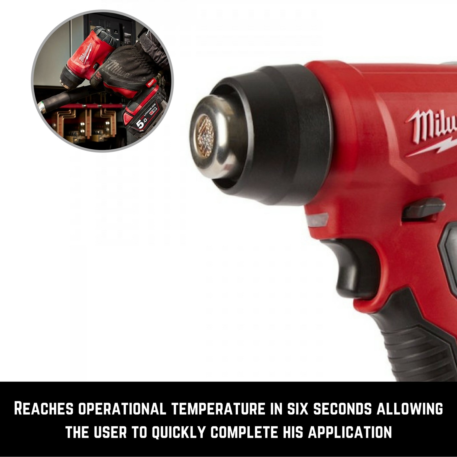 Milwaukee M18BHG0 18V RedLithium Cordless M18 Compact Heat Gun Skin