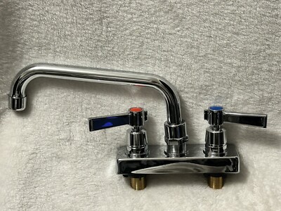 Advance Tabco 4  Center Deck Mount Faucet with 8  Swing Spout(Lead Free)