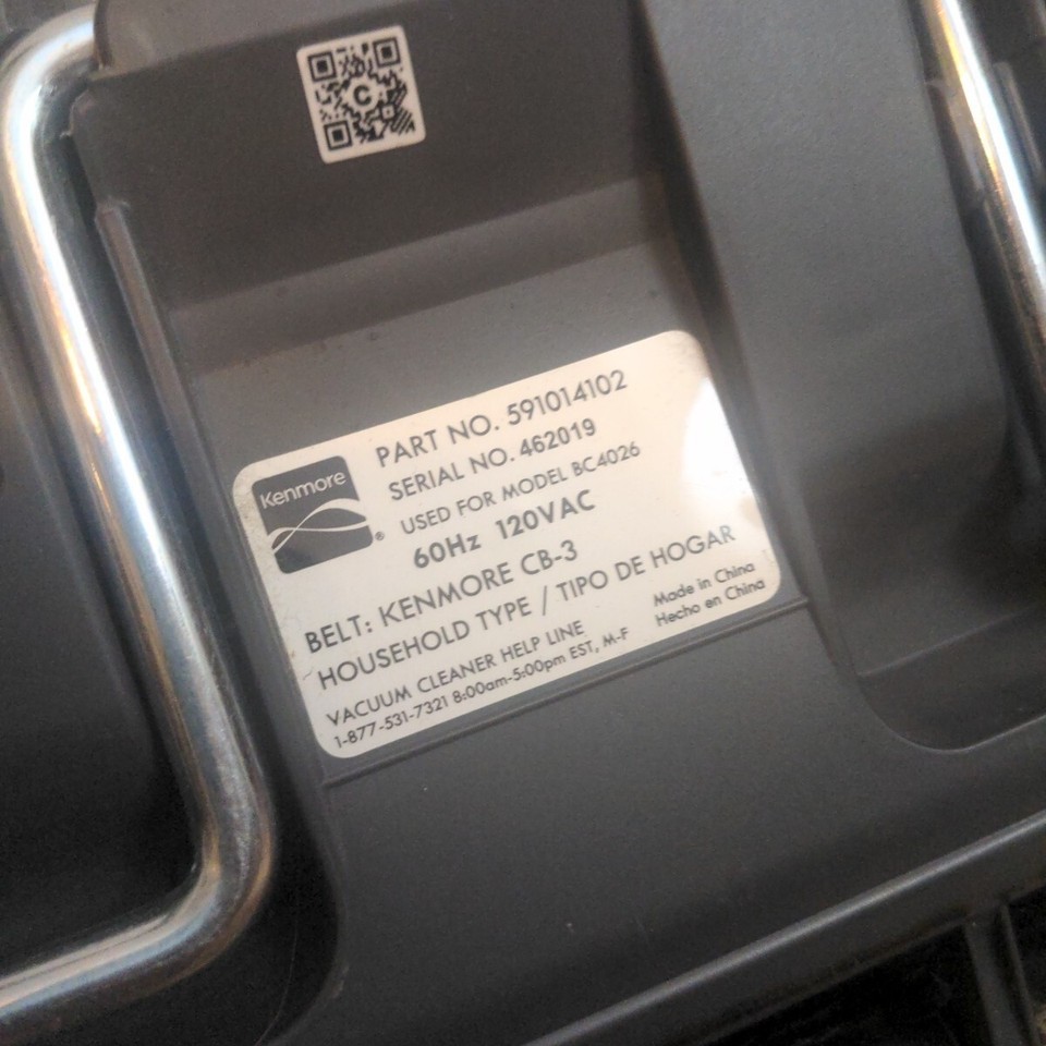 Kenmore 600 Series Canister Vacuum Model BC4026 Parts Power Nozzle Head